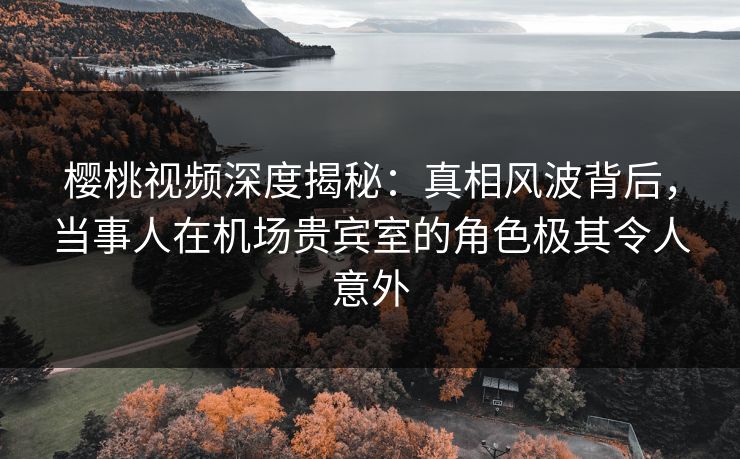 樱桃视频深度揭秘：真相风波背后，当事人在机场贵宾室的角色极其令人意外